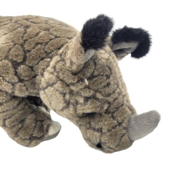 Save Our Space Rhinoceros 10" Gray Textured Realistic Plush Stuffed Toy 2018 - Picture 5 of 8